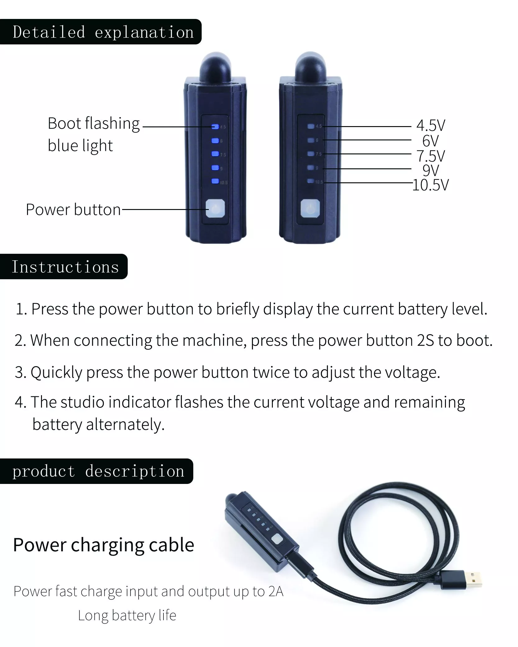 Power Supply Tato Nirkabel Bank Daya Portabel untuk Mesin Tato