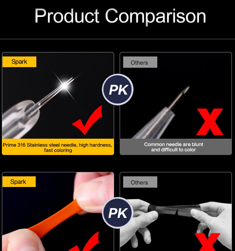 100% Asli Spark Tattoo Needle Membrane Tattoo Cartridge