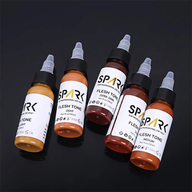 1OZ 5 Buah Set Warna Kulit untuk Penutup Campuran Kosmetik Tato Percikan Tinta Tato Set Tinta Tato