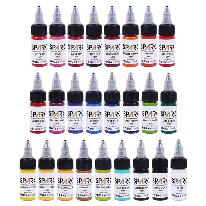 50 warna set spark grosir organik pigmen terbaik 1 ons 30 ml sekali pakai botol profesional tato tinta sementara