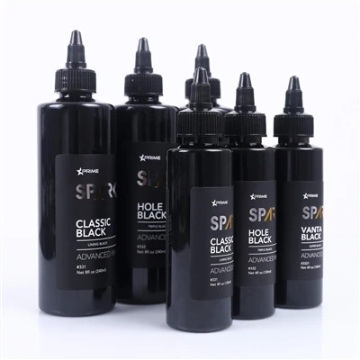 Tinta Tato Seri SPARK Black: Set 3 Warna Profesional untuk Presisi & Kedalaman