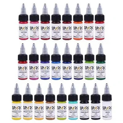 50 warna set spark grosir organik pigmen terbaik 1 ons 30 ml sekali pakai botol profesional tato tinta sementara