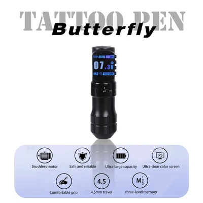 Pistol Tato Tanpa Kabel Dengan Baterai Motor Logam Jepang 2000mAh yang Tahan Lama