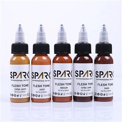 Tinta Tato Permanen Warna Daging Kulit Organik 5 Warna 30Ml Profesional untuk Riasan Realistis dan Permanen