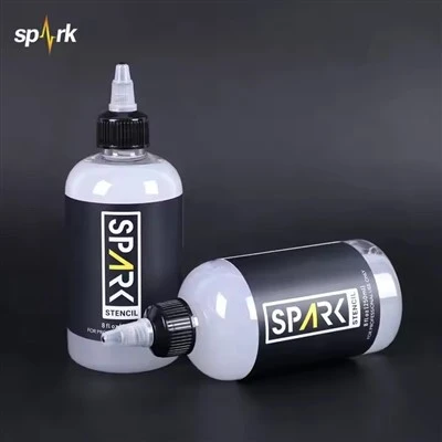 Spark Vegan Stensil Ramah Cepat - Formula Pengeringan Stuff Transfer Gel 8 fl oz (240 ml) untuk aplikasi stensil tato