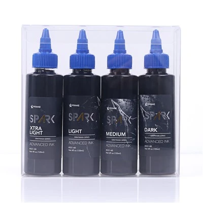 Spark terbaru 4oz*4 Grey Wash Set Tinta Tato Temporer Tahan Air