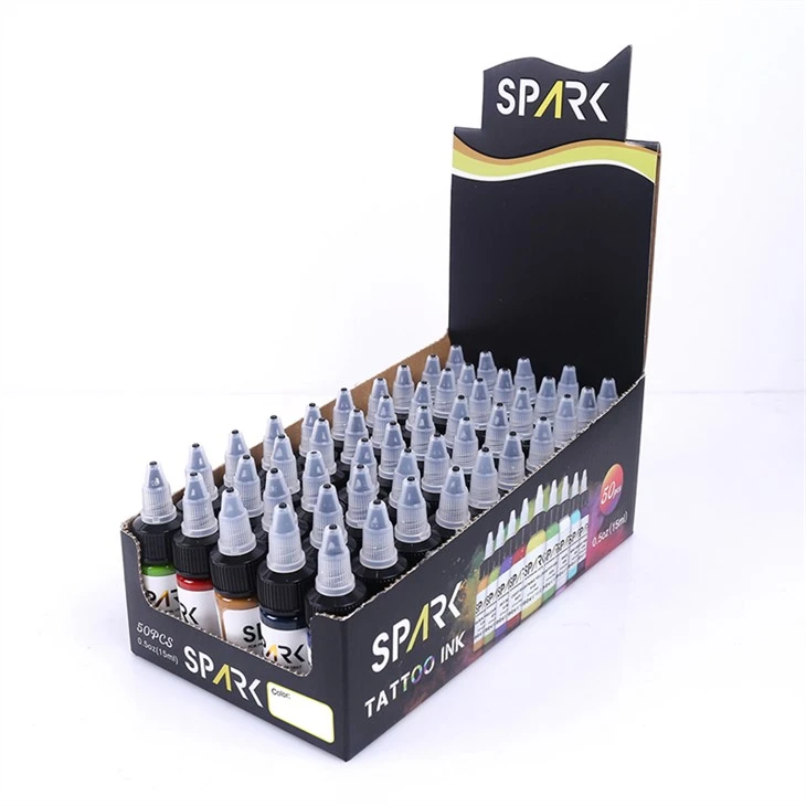 50 Set Warna Tinta Tato Bebas Timah Spark Tinta Tato Hitam Tinta Tato Hitam