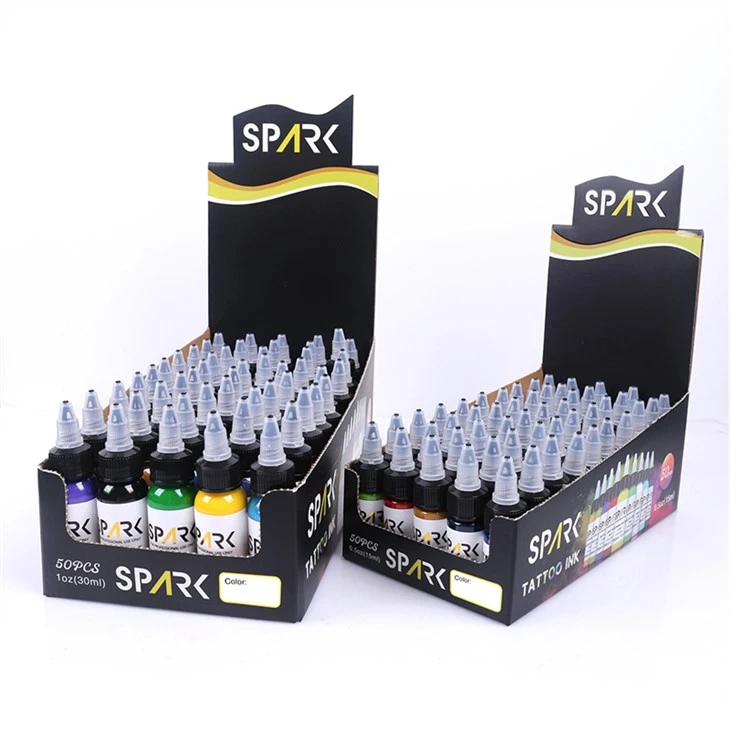 Set 50 Warna Tinta Tato Black Light Tinta Tato Spark Asli