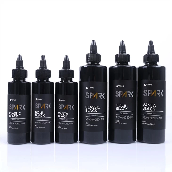 Tinta Tato Hitam Tiga Lubang Seri Tinta Hitam 8OZ Tinta Tato Bebas Timah