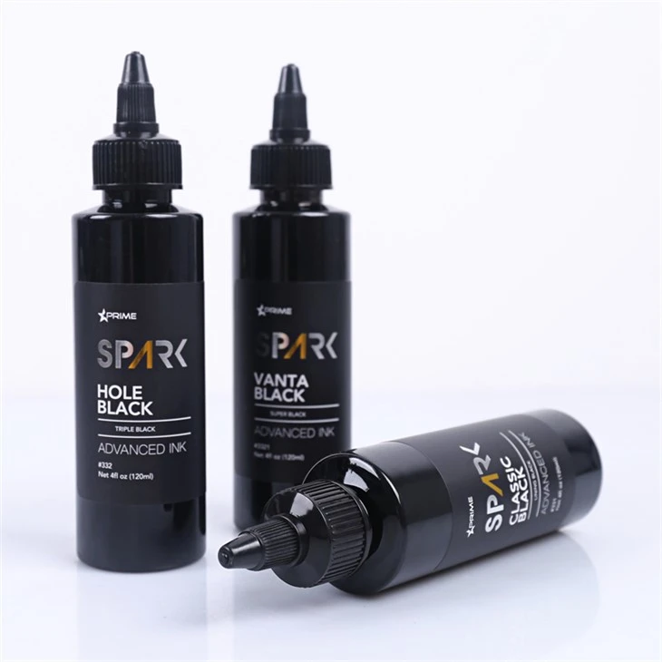 Klasik Hitam 4OZ Lapisan Tinta Hitam Seri Spark Tinta Tato Tinta Tato Cahaya Hitam