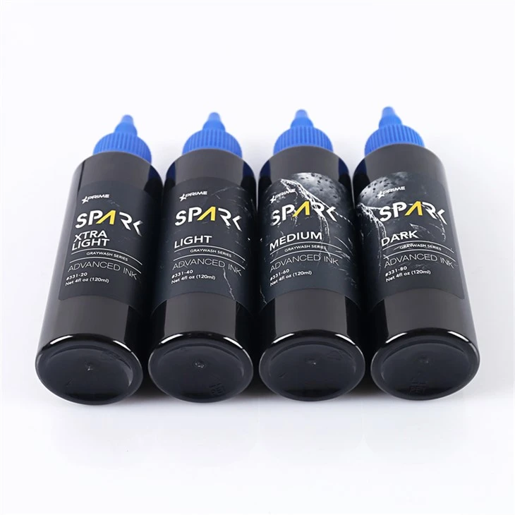 Set Tinta Tato Tinta Tato Kualitas Tinggi Spark Cuci Abu-abu Profesional