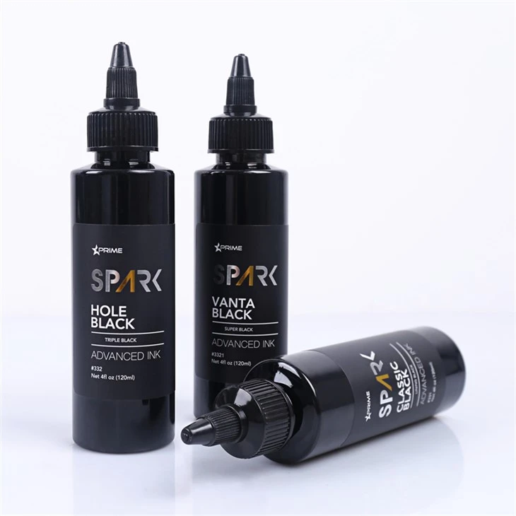 Lubang Hitam 4OZ Tiga Tinta Hitam Seri Spark Tinta Tato Tinta Tato Cahaya Hitam