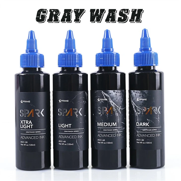 Set Tinta Tato Graywash Set Tinta Tato Spark Tampilan Tinta Tato Profesional