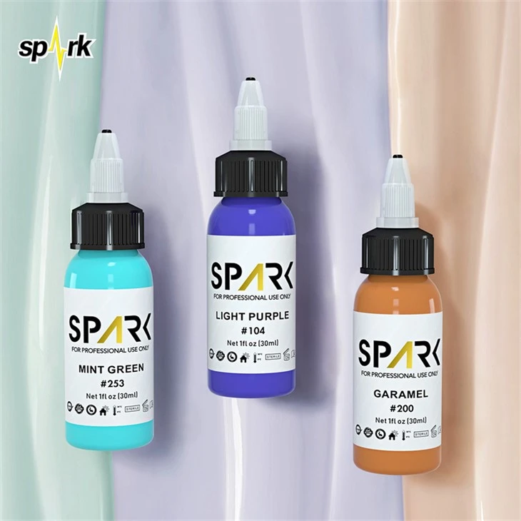 Set Tinta Tato Percikan Tinta Tato Bebas Timah Tampilan Tinta Tato Profesional