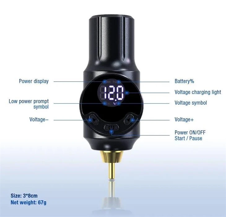 Catu Daya Tato Nirkabel Baterai Tato MINI RCA