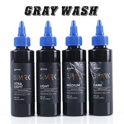 Tinta Tato Spark Graywash - 4 Set Botol Oz