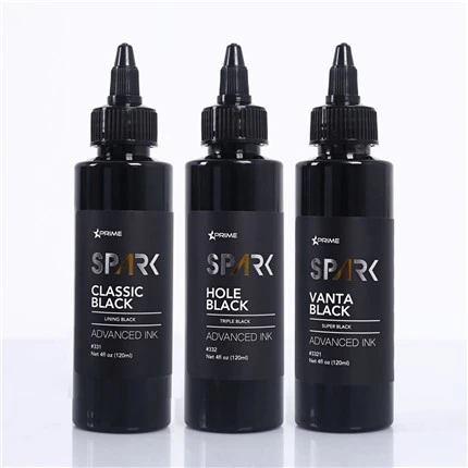 Vanta Black 4OZ Set Tinta Tato Super Seri Tinta Hitam Spark Tinta Tato Profesional