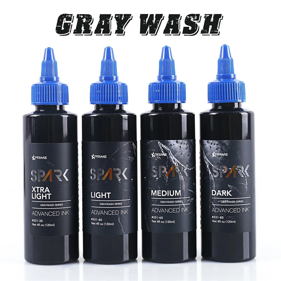 Tinta Tato Spark Graywash - 4 Set Botol Oz