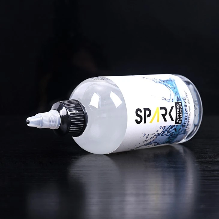 240ML 8OZ dalam Jumlah Besar Solusi Pembasahan Tato Spark Solusi Pencampuran Tato Spark Tinta Tato Spark