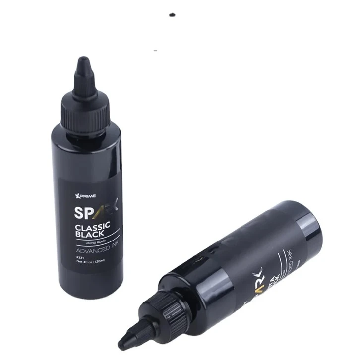 Tinta Tato Hitam Klasik Hitam 4OZ Lapisan Tinta Hitam Seri Tinta Tato Spark Tinta Tato Cahaya Hitam