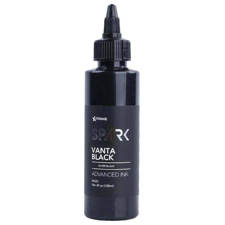 Tinta Tato Bebas Timah 8OZ Seri Tinta Hitam Klasik Lapisan Hitam Tinta Tato Percikan Hitam Tampilan Tinta Tato Profesional