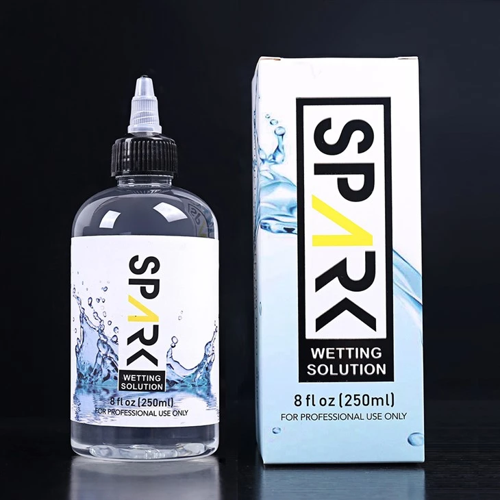 Solusi Pembasahan Tato Spark 240ML 8OZ Profesional Solusi Pencampuran Tato Spark Tinta Tato Spark