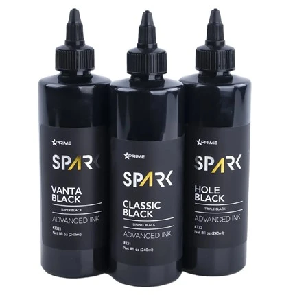 Tinta Tato 8 Oz Seri Tinta Hitam Super Hitam Set Tinta Tato Percikan Hitam Vanta