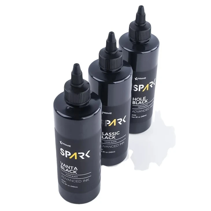 Vanta Black 8OZ 4OZ Super Tinta Hitam Seri Spark Tinta Tato Set Tinta Tato Profesional